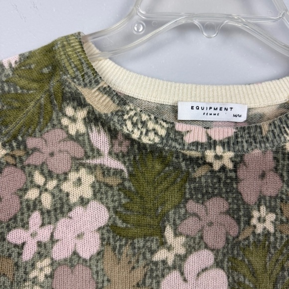 Equipment Sloane Cashmere Floral Pullover Spring Sweater - Picture 3 of 4